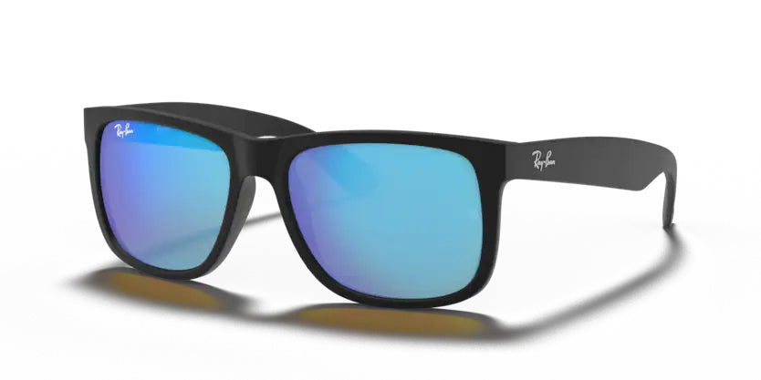 Ray-Ban Justin- Black- Blue Mirror - biket.co.za