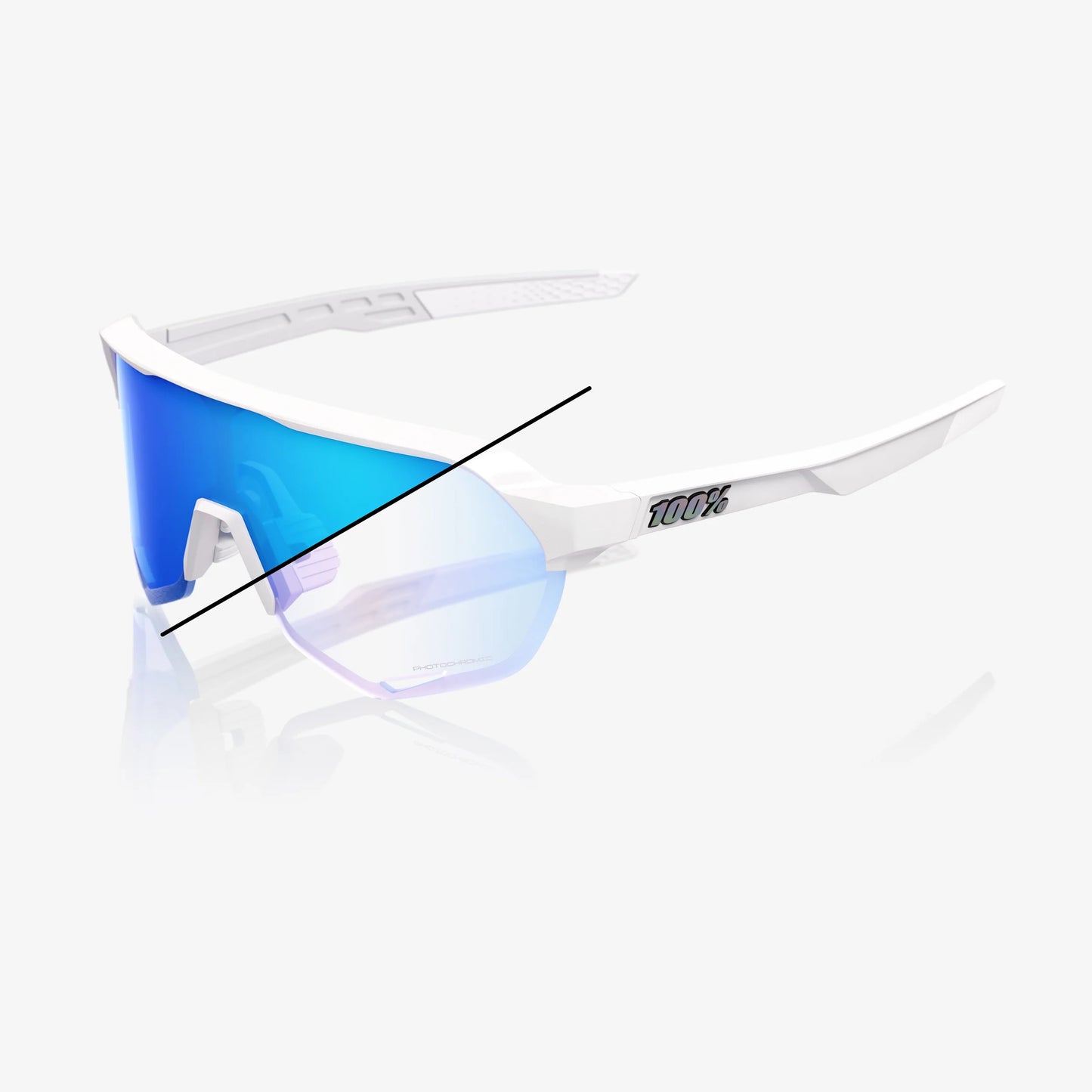 100% S2 Bastille LE - Pearl White Glitter- Blue Mirror Photochromic Lens - biket.co.za