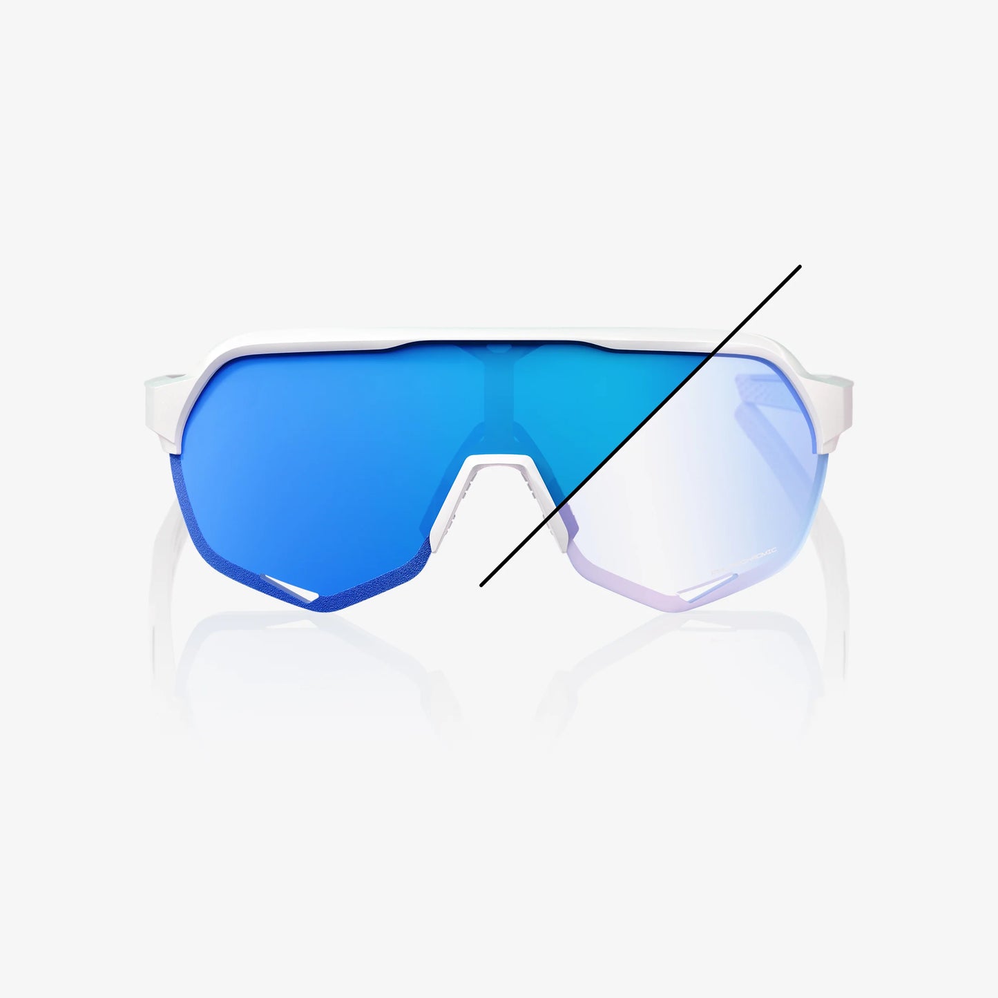 100% S2 Bastille LE - Pearl White Glitter- Blue Mirror Photochromic Lens - biket.co.za