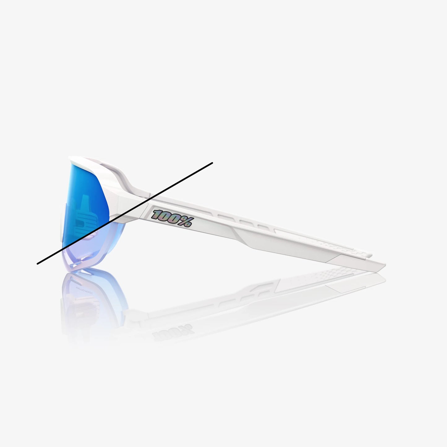 100% S2 Bastille LE - Pearl White Glitter- Blue Mirror Photochromic Lens - biket.co.za