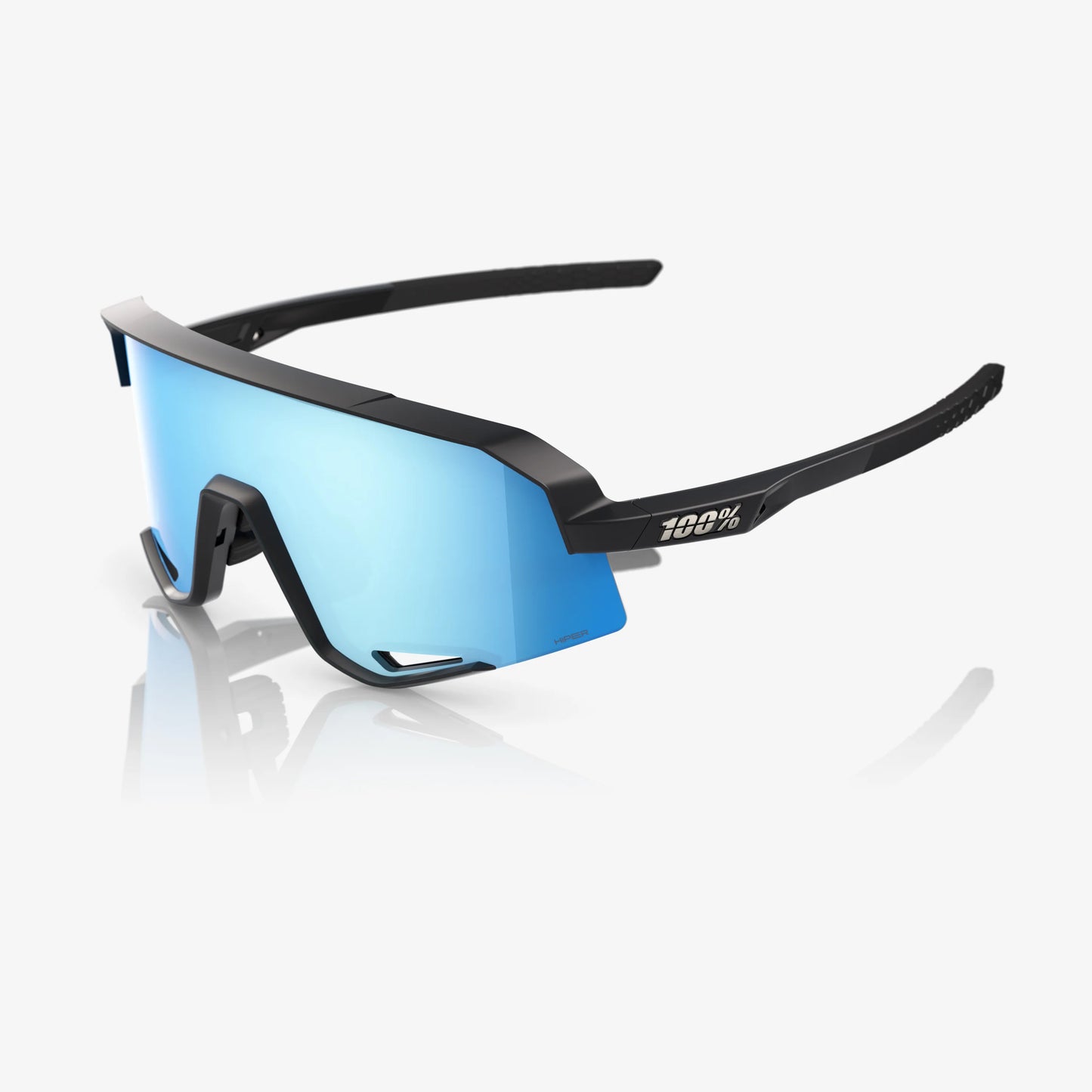 100% SLENDALE Matte Black HiPER® Blue Multilayer Mirror Lens - biket.co.za