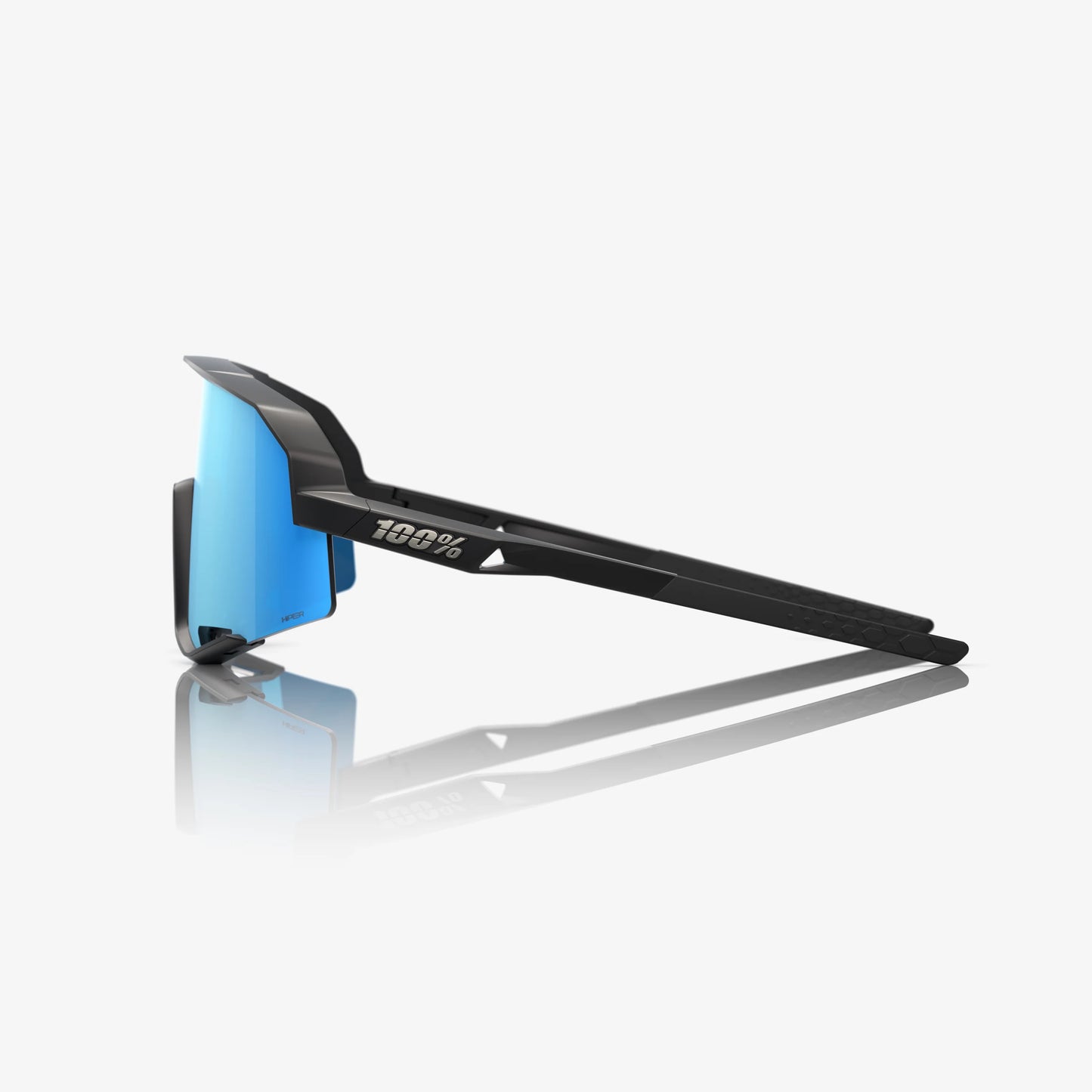 100% SLENDALE Matte Black HiPER® Blue Multilayer Mirror Lens - biket.co.za