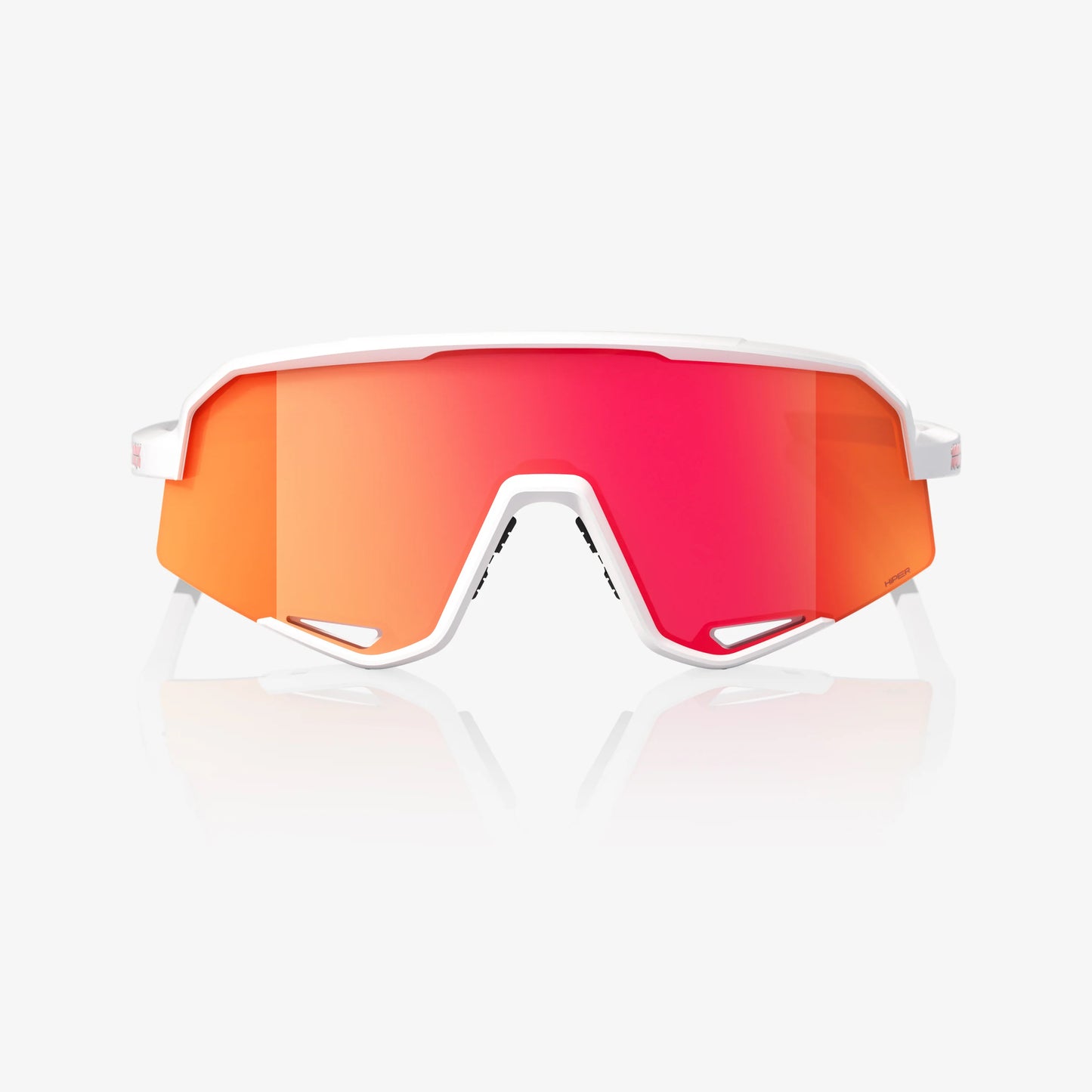 100% SLENDALE Matte White HiPER® Red Multilayer Mirror Lens - biket.co.za