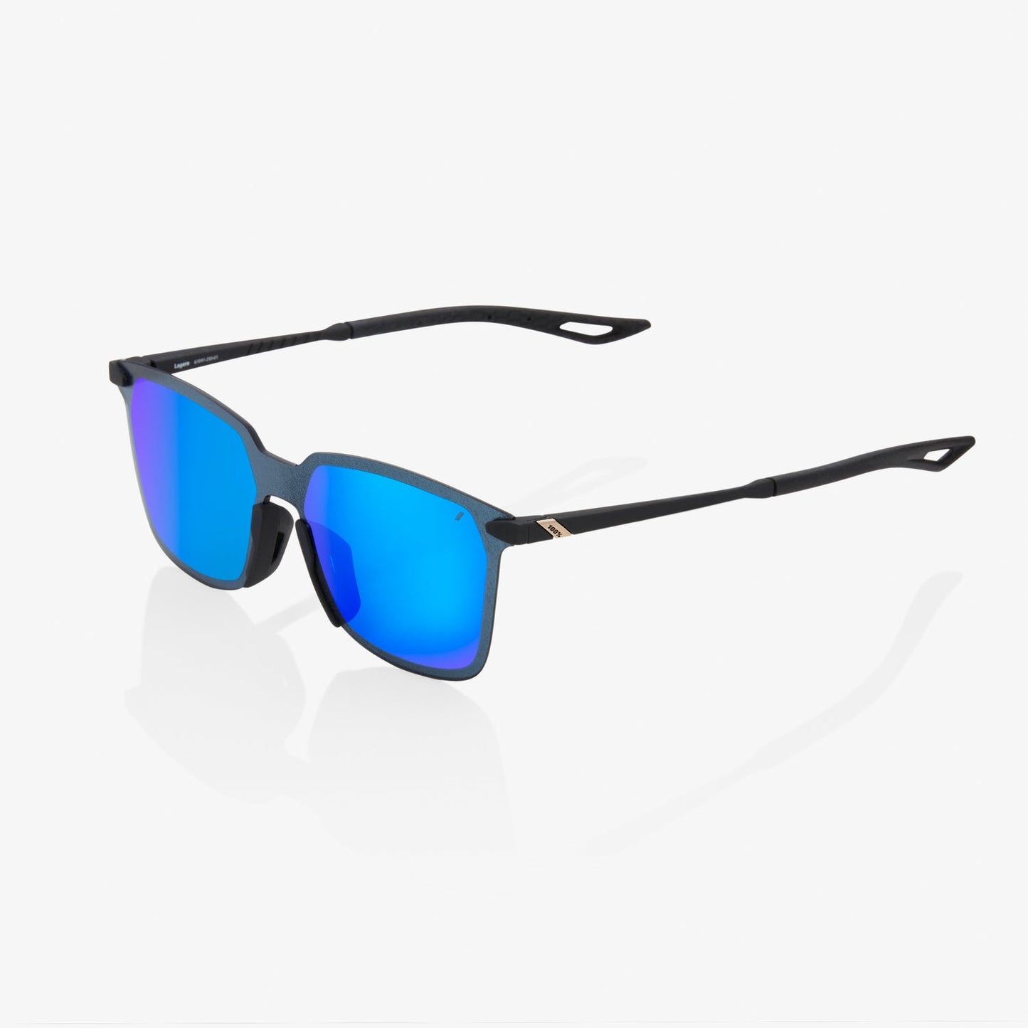 100% Legere Square - Soft Tact Black - Blue Multilayer Mirror Lens - biket.co.za
