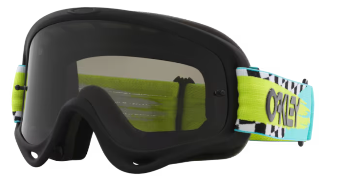 Oakley O Frame MX Goggles- Teal Checks Dark Grey Lens - biket.co.za