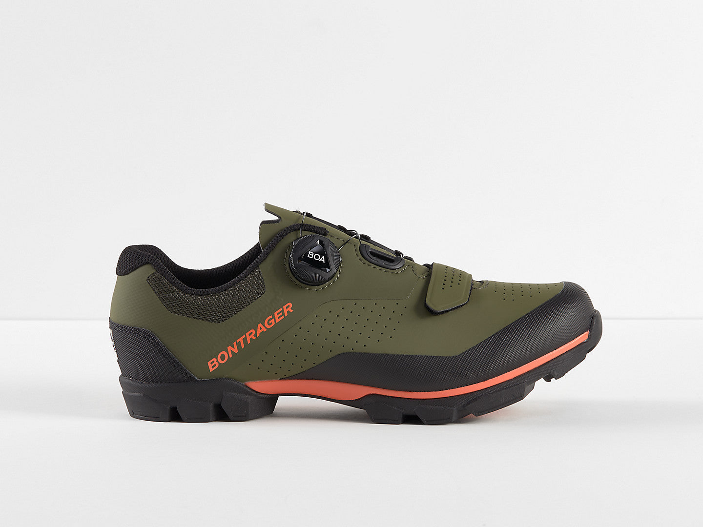 Bontrager Foray Mountain Bike Shoes - Olive Grey/Radioactive Orange - biket.co.za