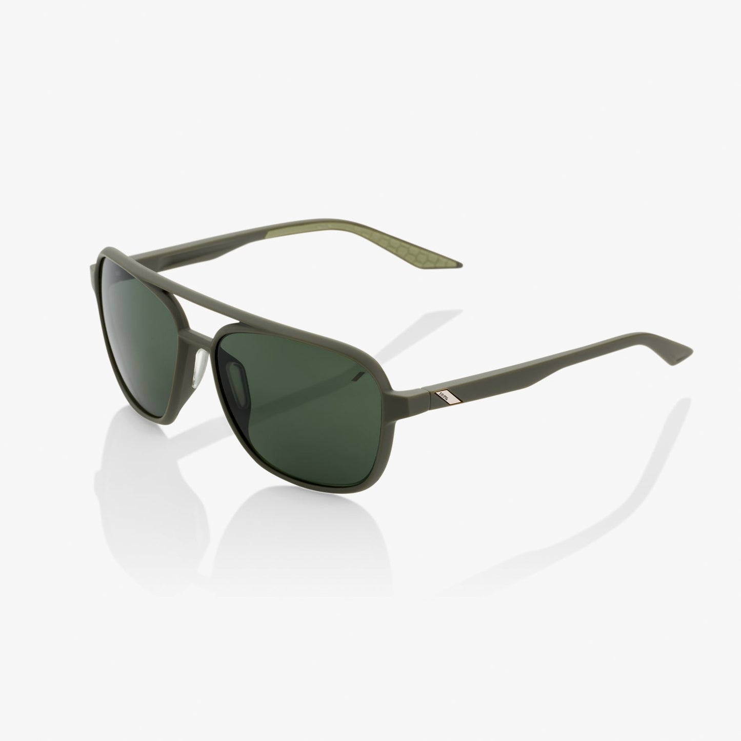 100% Kasia Aviator Round - Soft Tact Army Green - Grey Green Lens - biket.co.za
