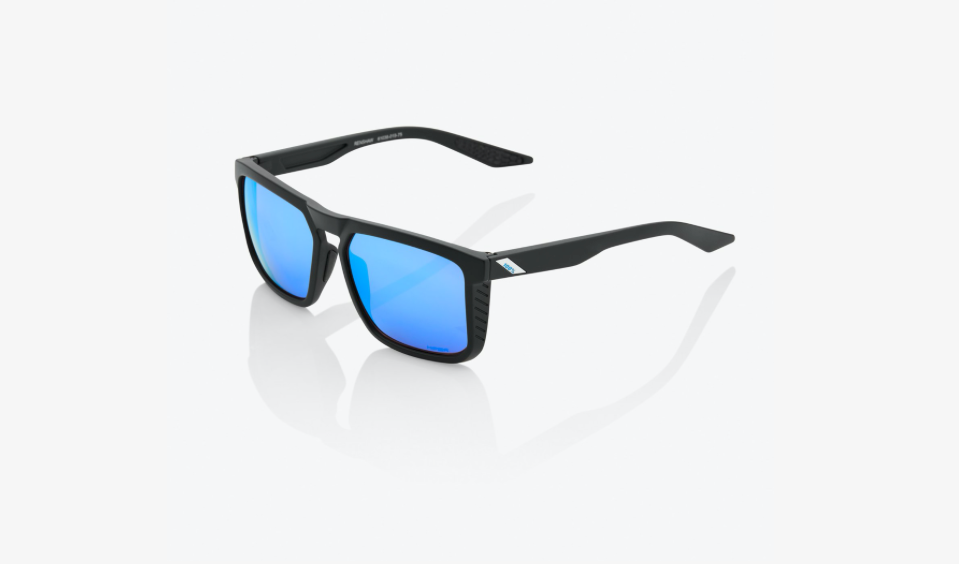 100% Renshaw Matte Black - Hiper Blue Multilayer Mirror Lens - biket.co.za