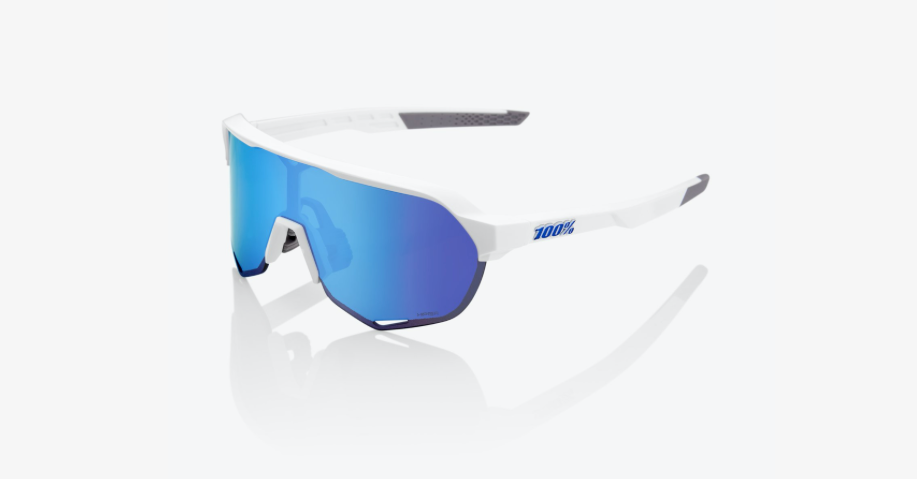 100% S2 - Matte White - Hiper Blue Multilayer Mirror Lens - biket.co.za